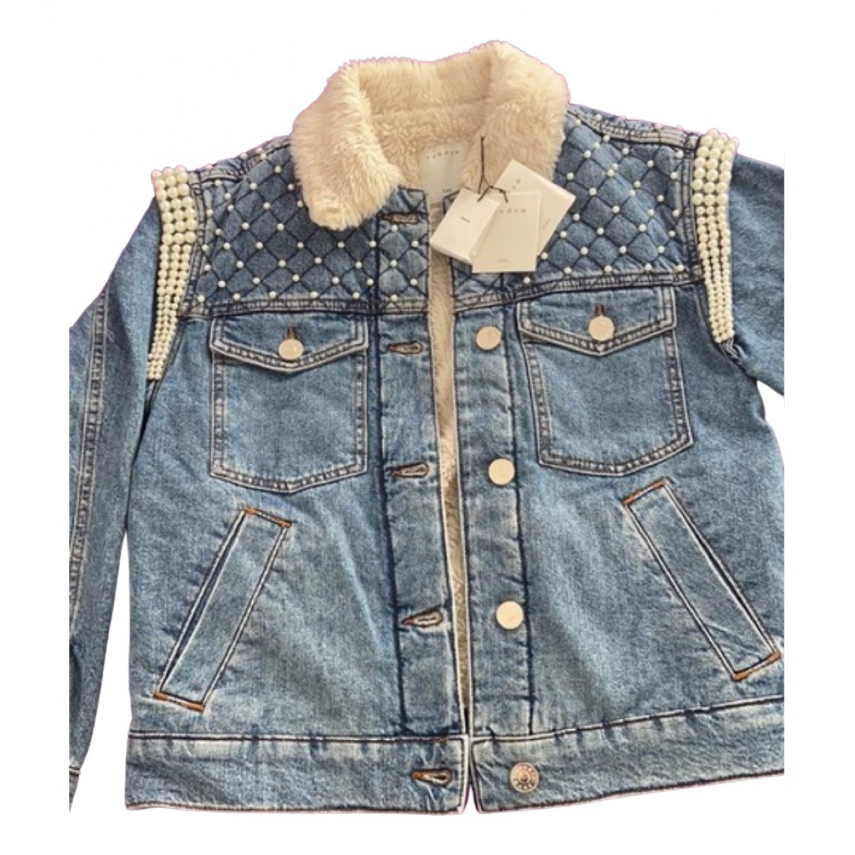 Jacket Sandro Blue size 36 FR in Denim 